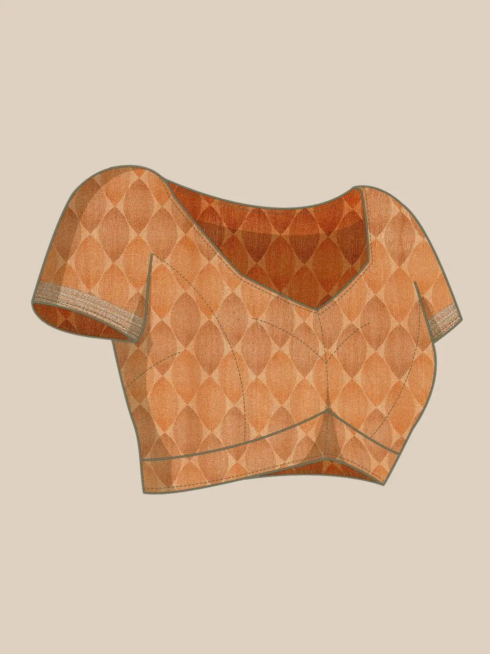 Brown Colour Soft Linen Geometric Print Festive Wear Saree