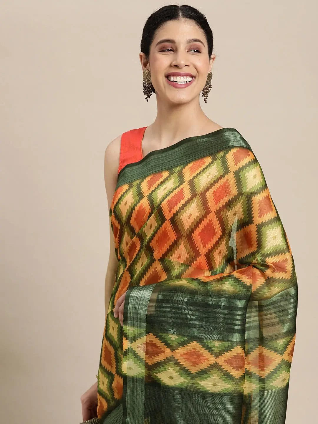 Exclusive Multi Colour Soft Linen Digital Print Saree