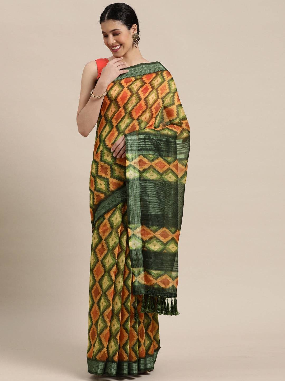 Exclusive Multi Colour Soft Linen Digital Print Saree