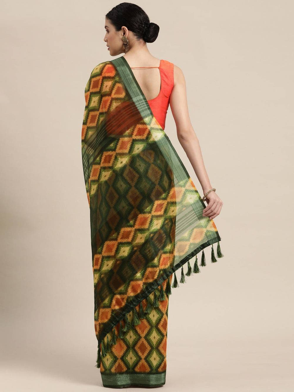 Exclusive Multi Colour Soft Linen Digital Print Saree