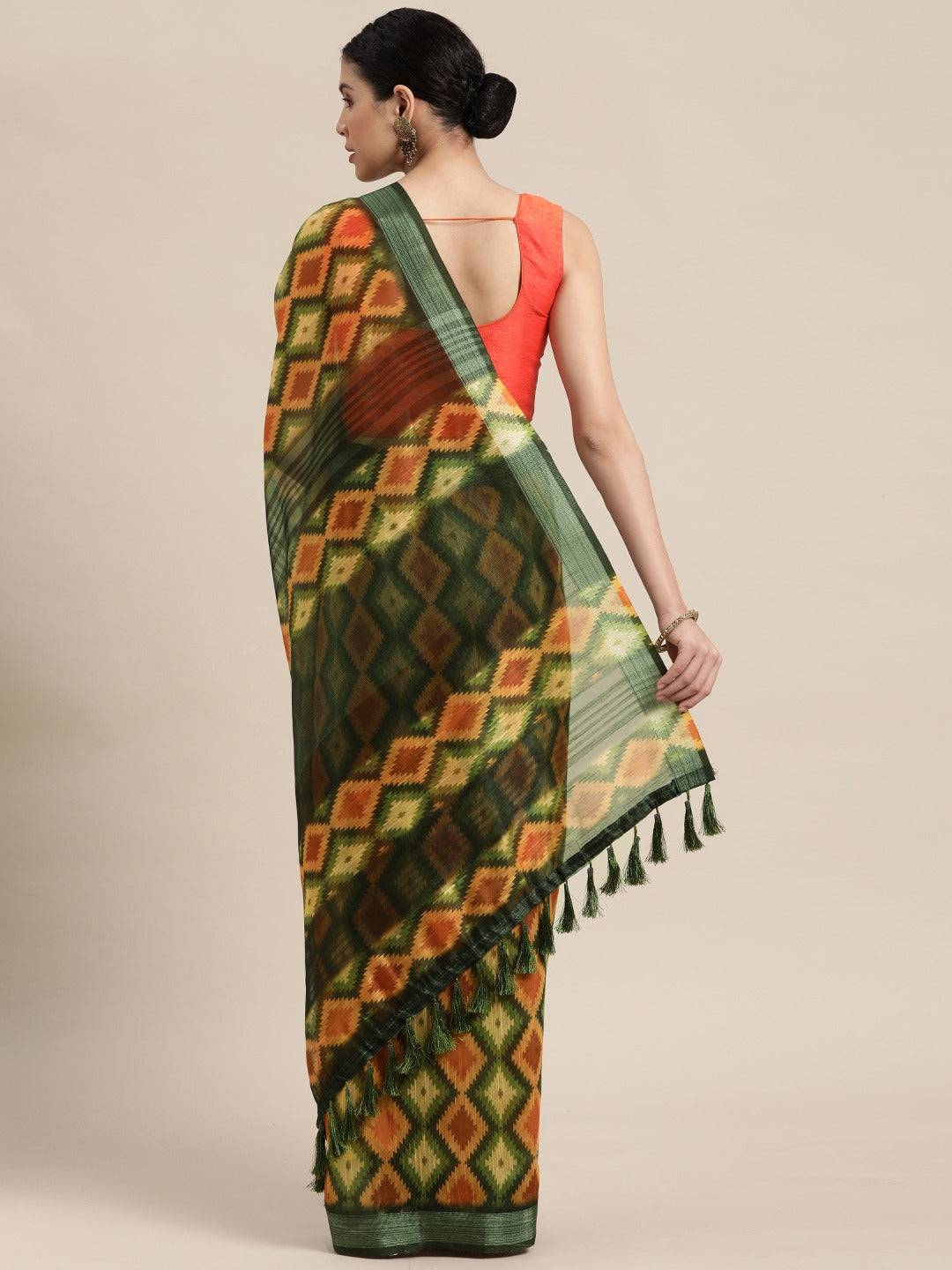 Exclusive Multi Colour Soft Linen Digital Print Saree