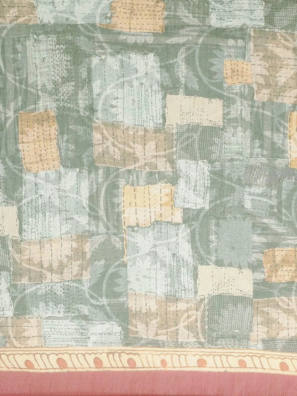 Beautiful Digital Print Kalamakri Design Soft Linen Saree