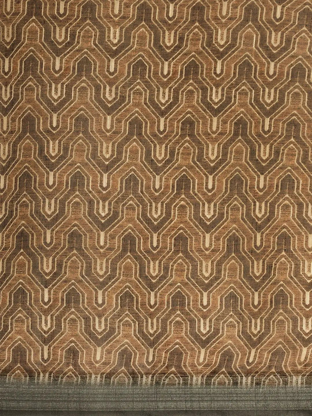 Brown Colour Soft Linen Digital Print Festive Wear Saree