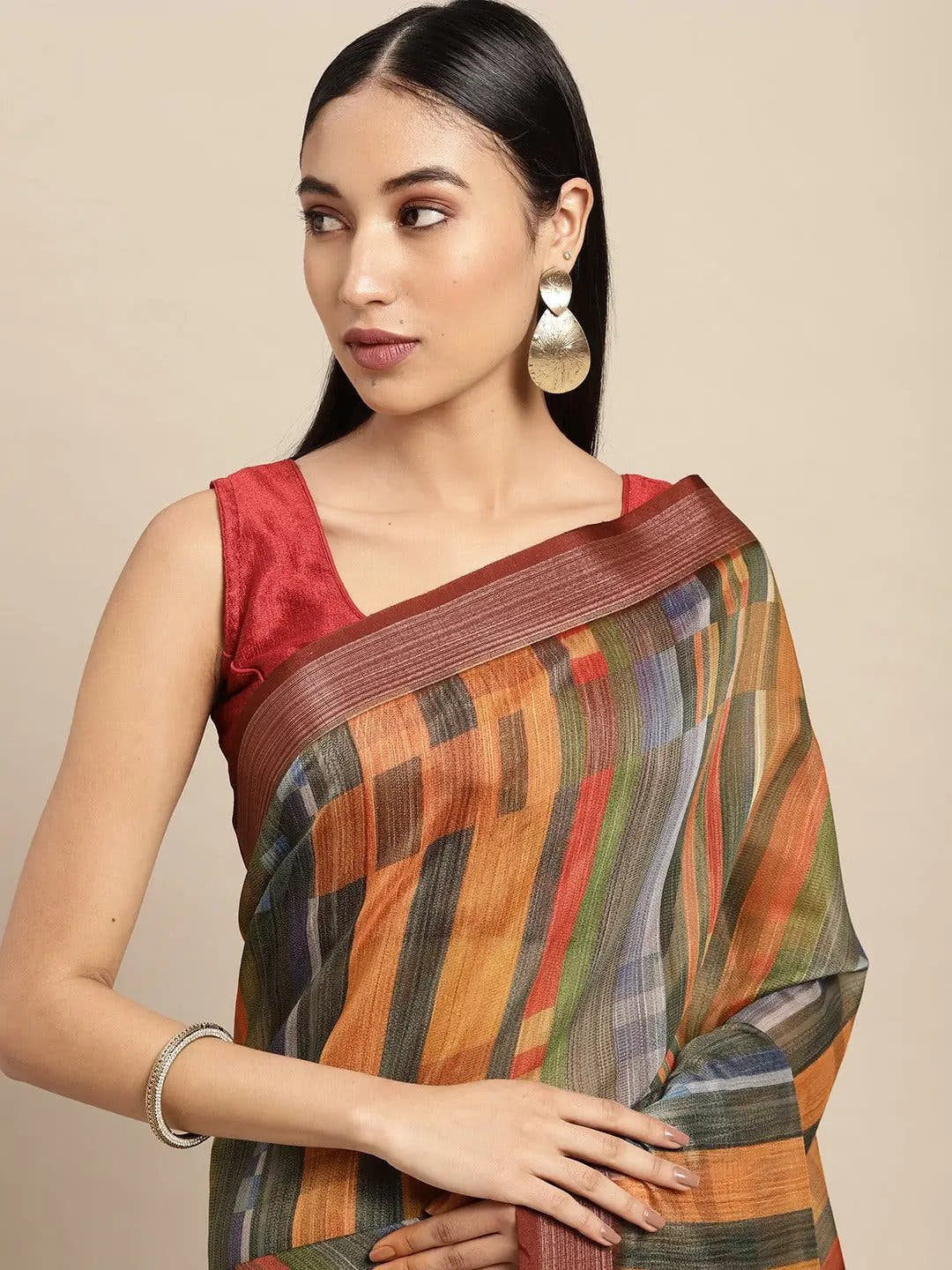 Exclusive Soft Linen Digital Print Festive Wear Saree