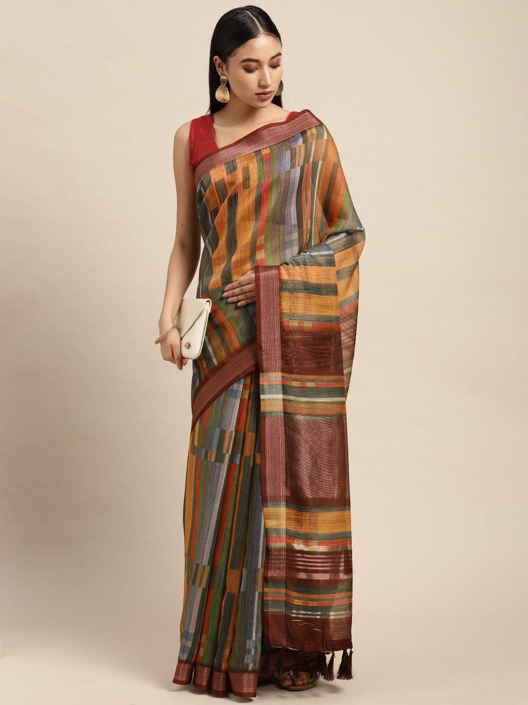 Exclusive Soft Linen Digital Print Festive Wear Saree