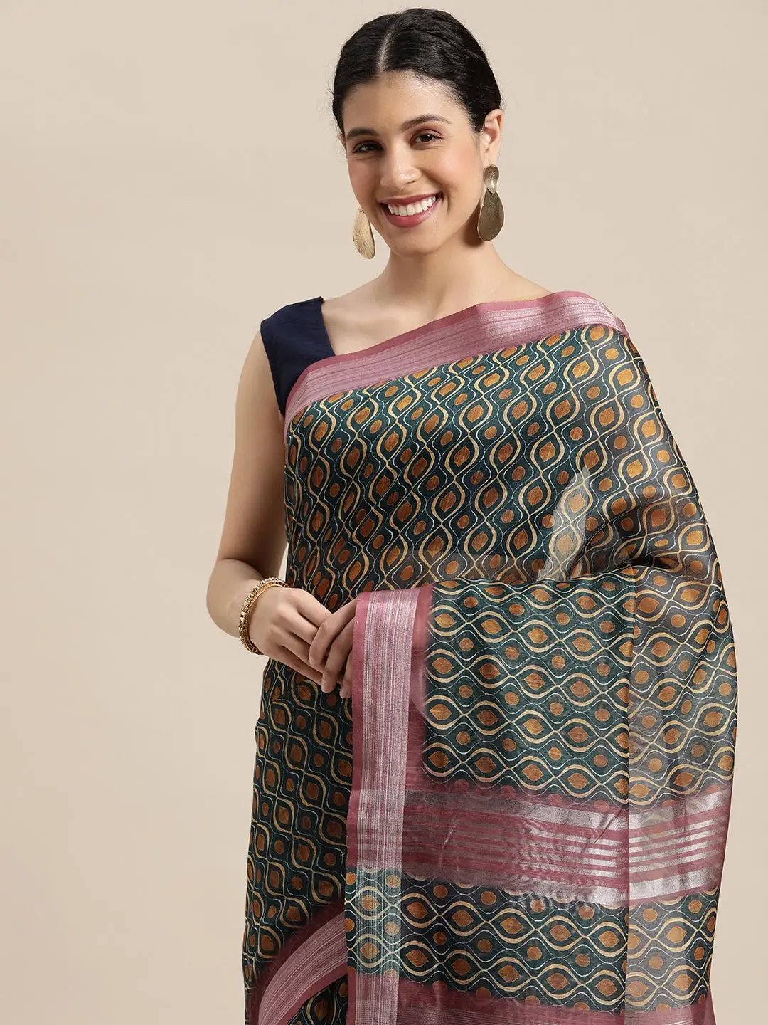 Exclusive Soft Linen Digital Print Festive Wear Saree