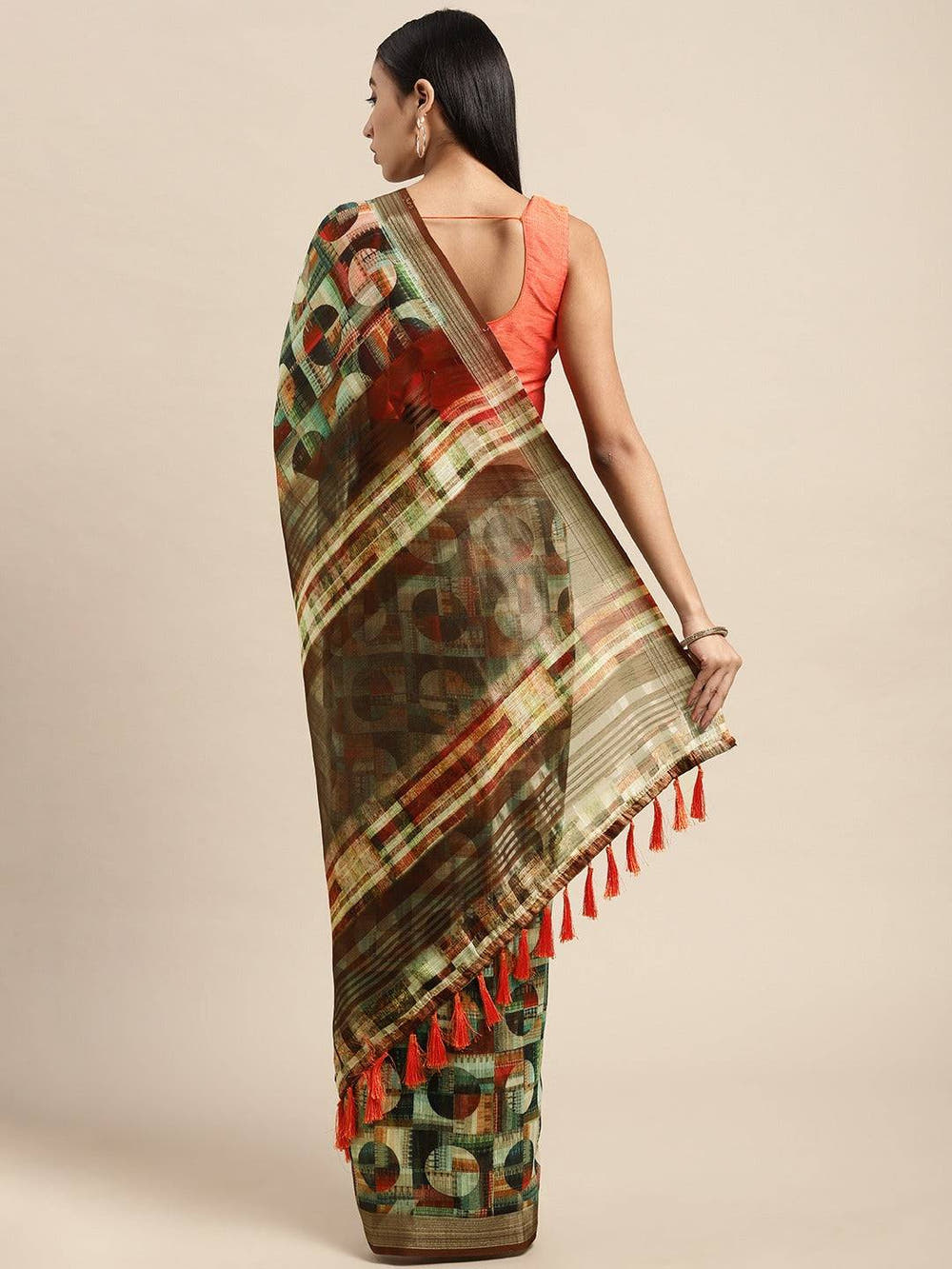 Exclusive Soft Linen Digital Print Festive Wear Saree