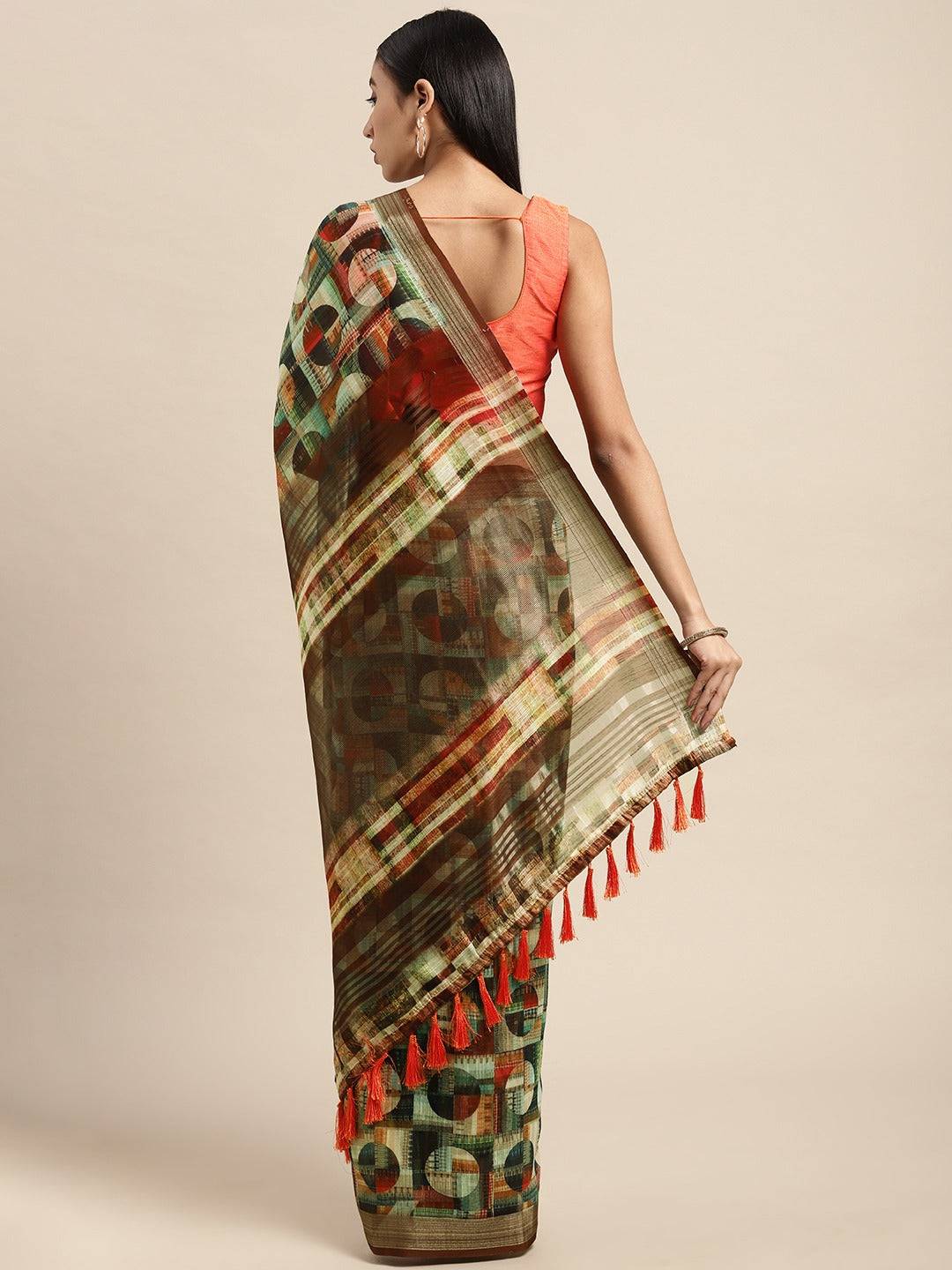 Exclusive Soft Linen Digital Print Festive Wear Saree