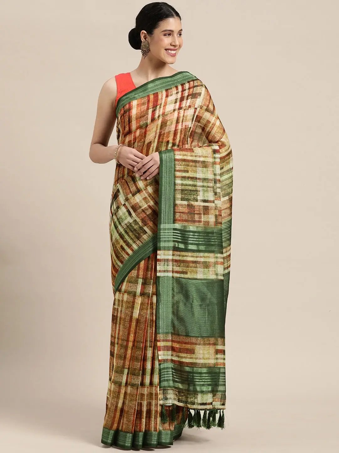 Exclusive Soft Linen Digital Print Festive Wear Saree