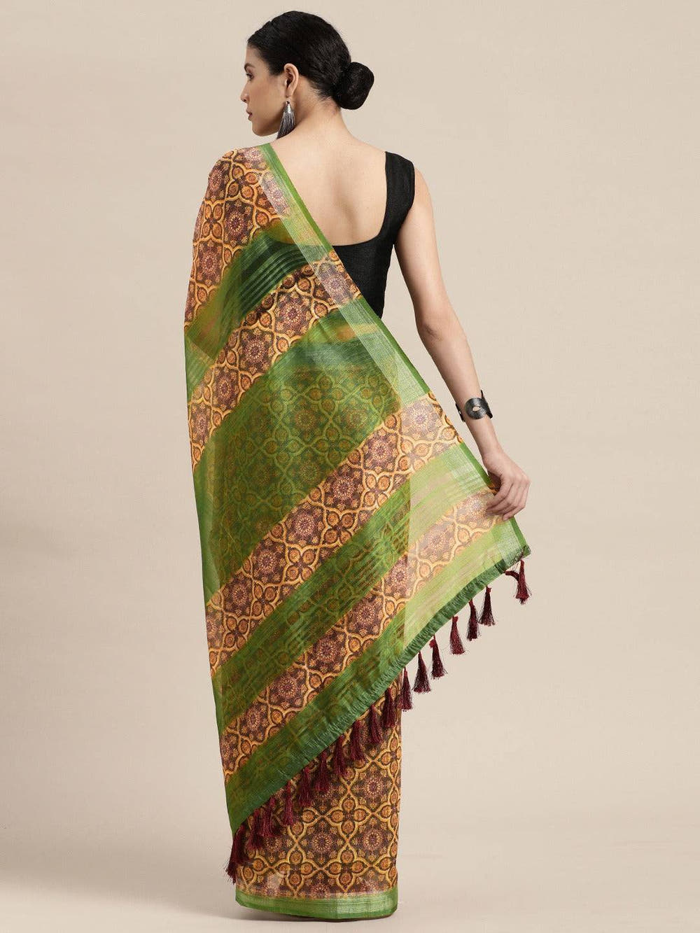 Exclusive Soft Linen Digital Print Festive Wear Saree