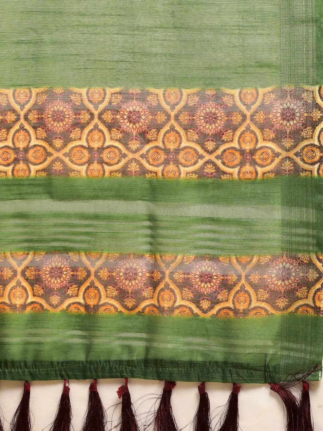 Exclusive Soft Linen Digital Print Festive Wear Saree
