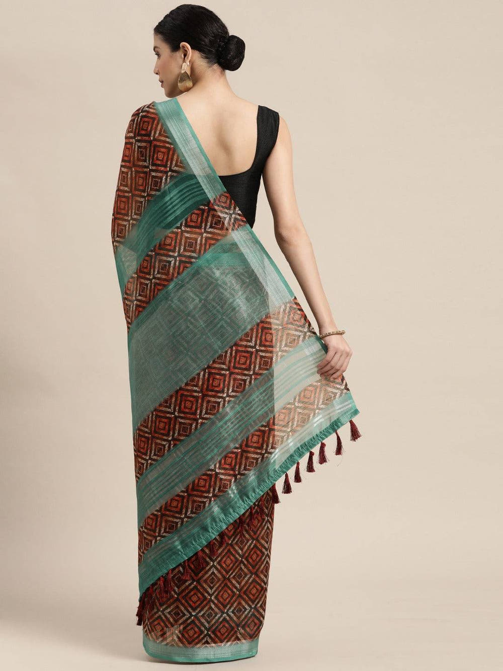 Maroon Colour Soft Linen Digital Print Festive Wear Saree
