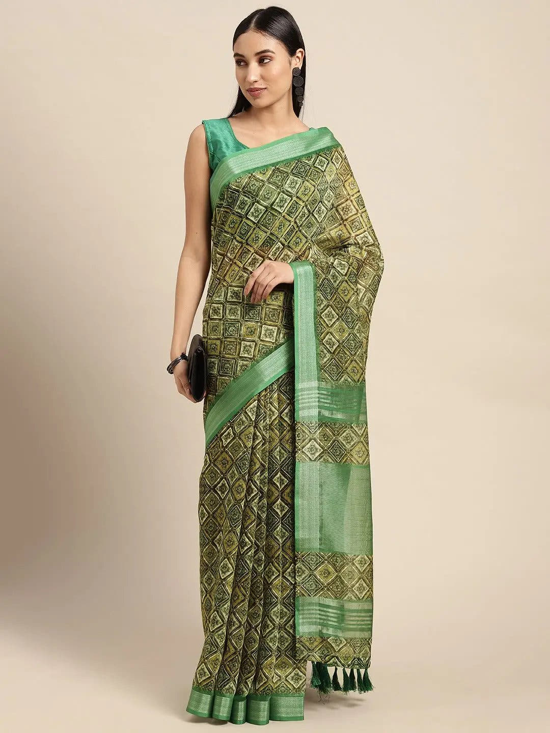 Exclusive Soft Linen Digital Print Festive Wear Saree