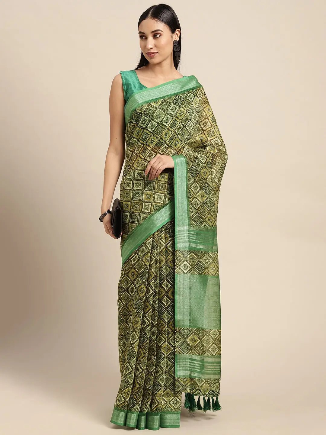 Exclusive Soft Linen Digital Print Festive Wear Saree
