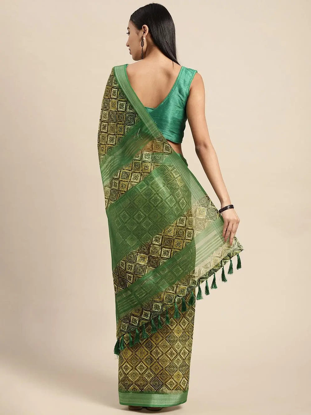 Exclusive Soft Linen Digital Print Festive Wear Saree