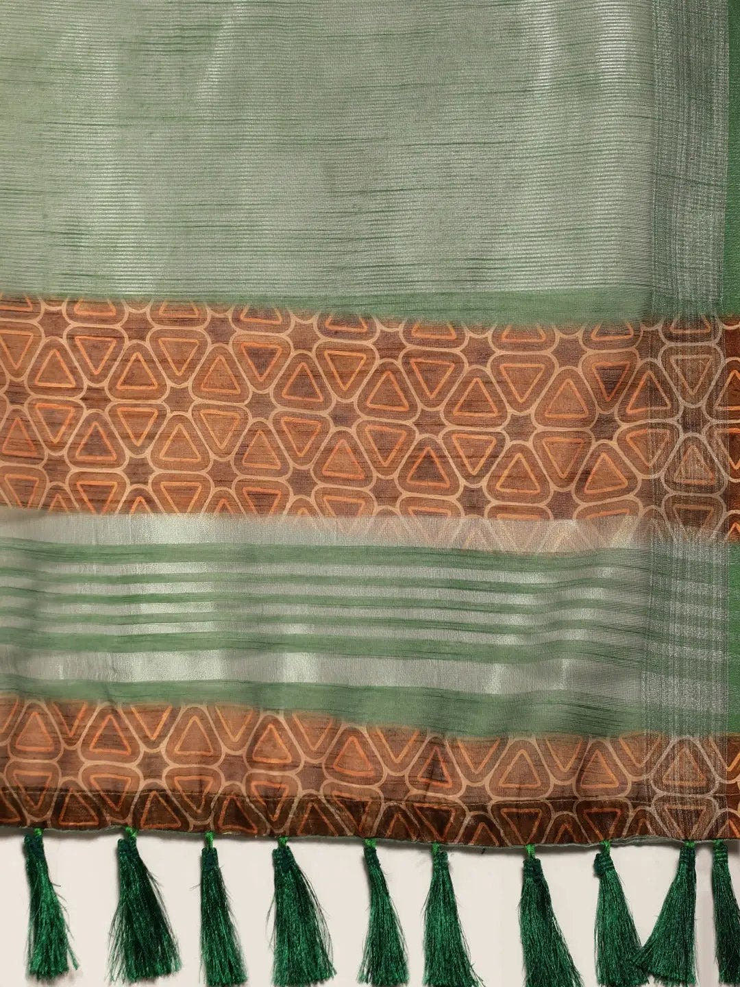 Brown Colour Soft Linen Digital Print Festive Wear Saree