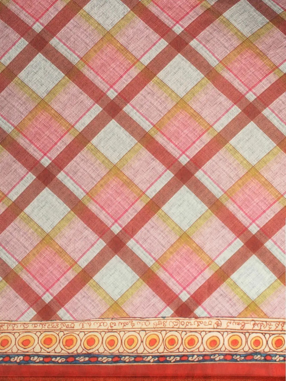 Beautiful Digital Print Kalamakri Design Soft Linen Saree