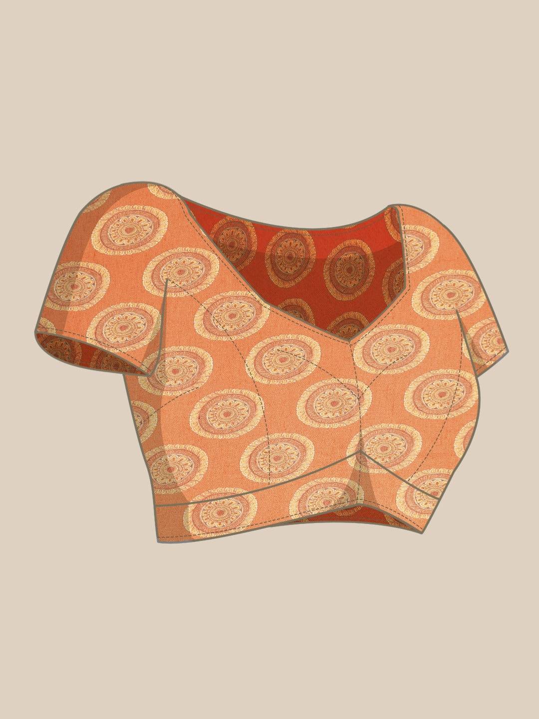 Traditional Digital Print Kalamakri Design Soft Linen Saree