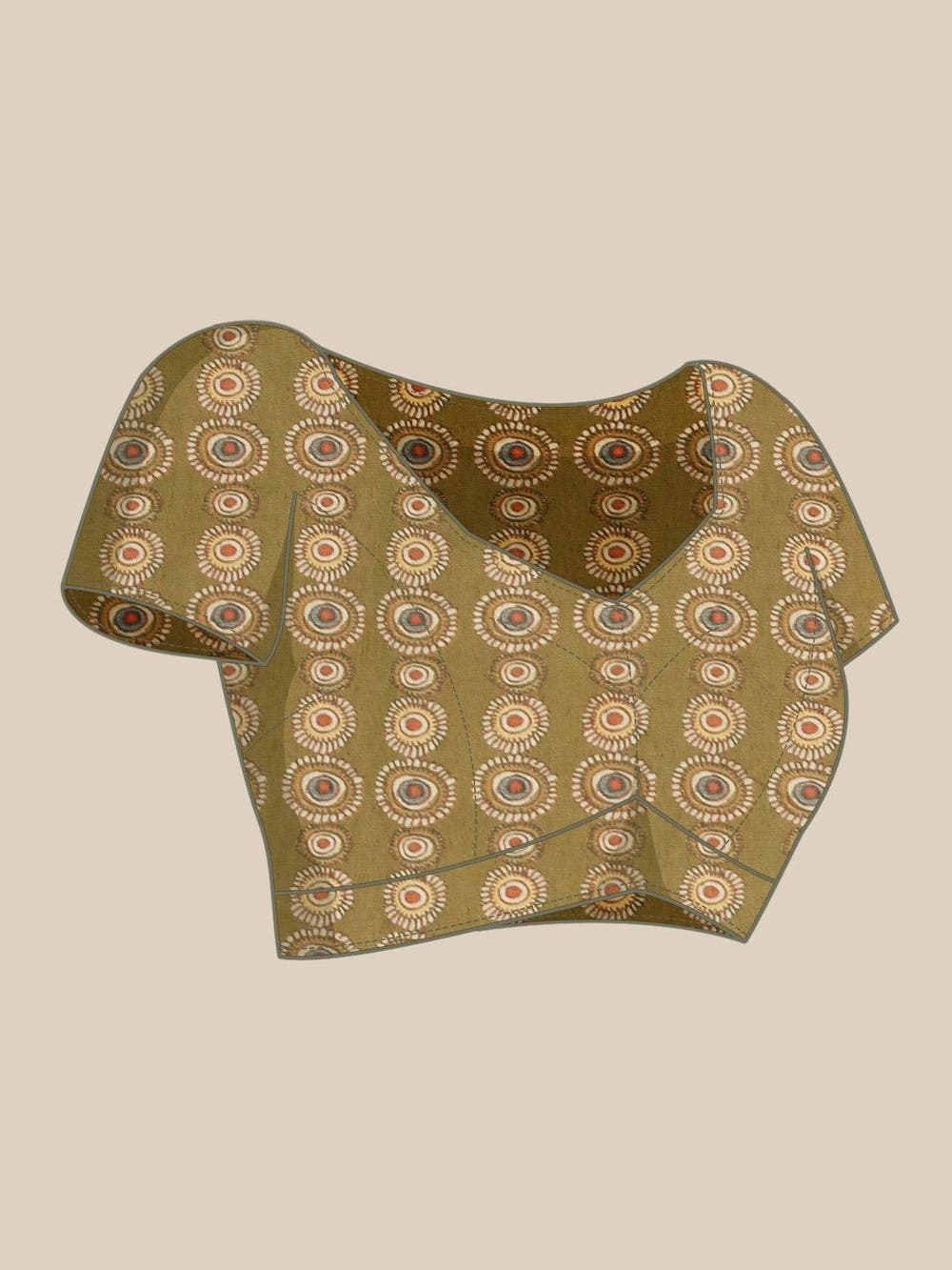 Beautiful Digital Print Kalamakri Design Soft Linen Saree