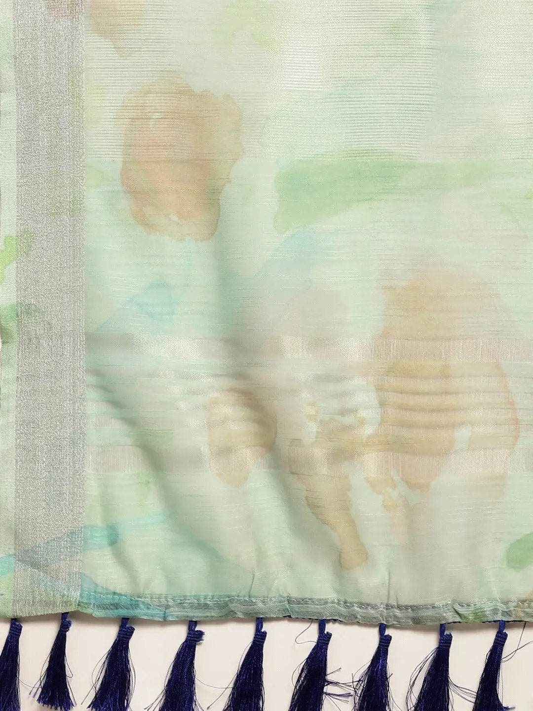Beautiful Digital Flower Print Design Soft Linen Saree