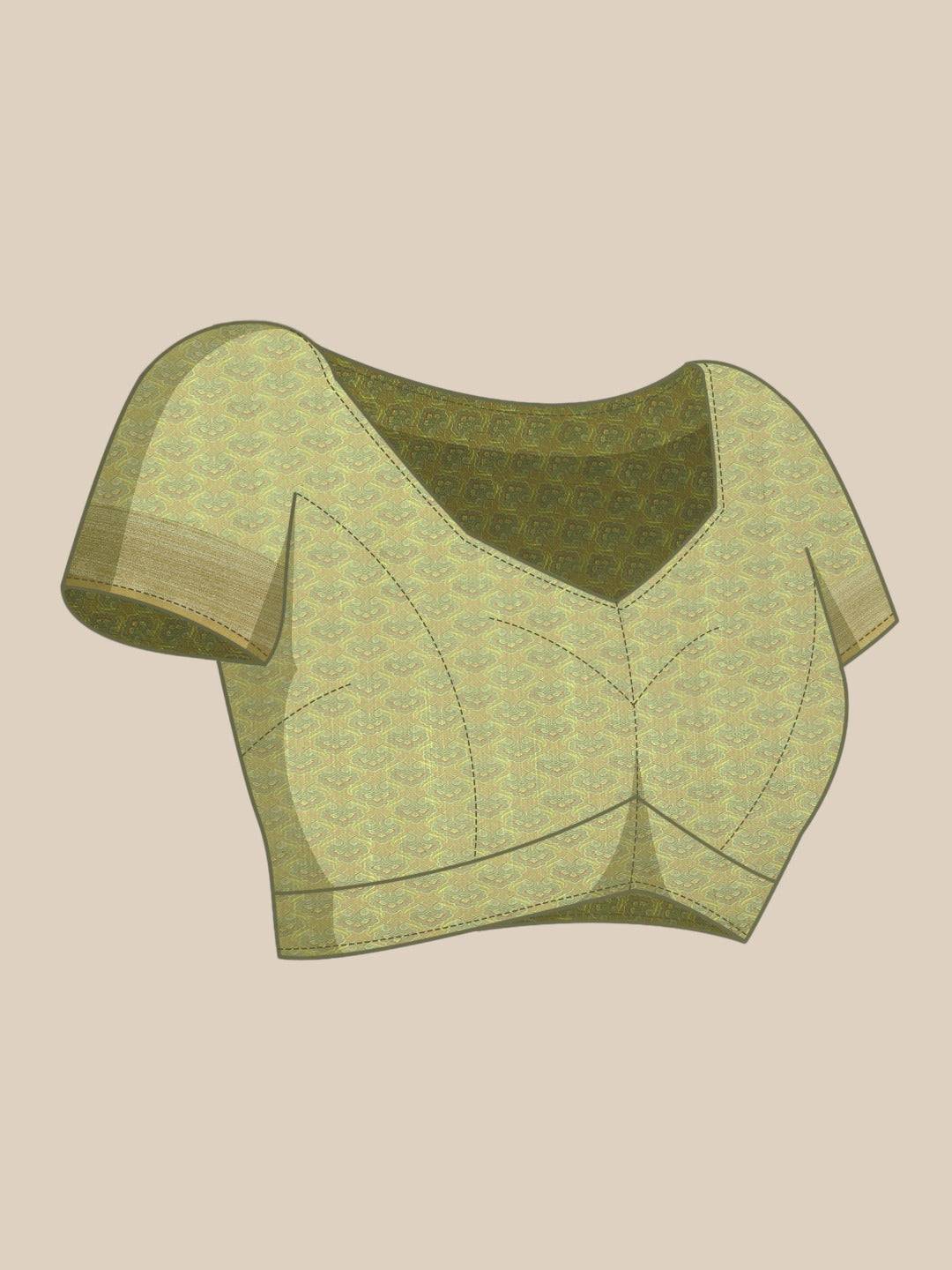 Beautiful Green Colour Digital Floral Print Soft Linen Saree