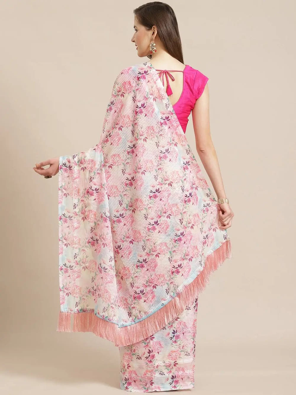 Stylish Poly Chiffon Floral Digital Print Saree