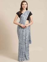 Stylish Poly Chiffon Abstract nautical Print Saree