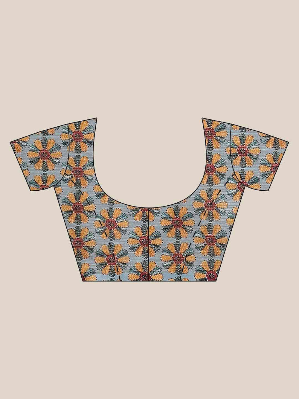 Stylish Poly Chiffon Abstract nautical Print Saree