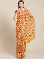 Stylish Poly Chiffon Geometric Print Saree