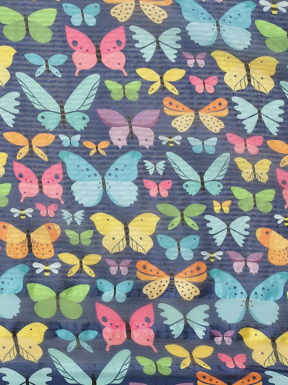 Stylish Poly Chiffon Butterfly Print Saree