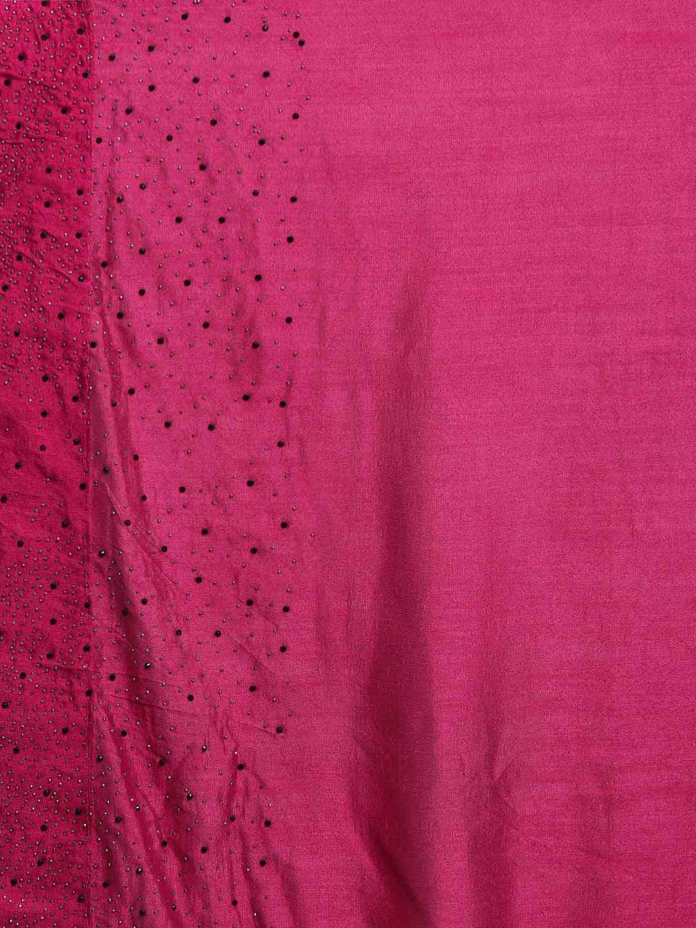 Stylish Poly Silk Wine Colour Stones Work Saree