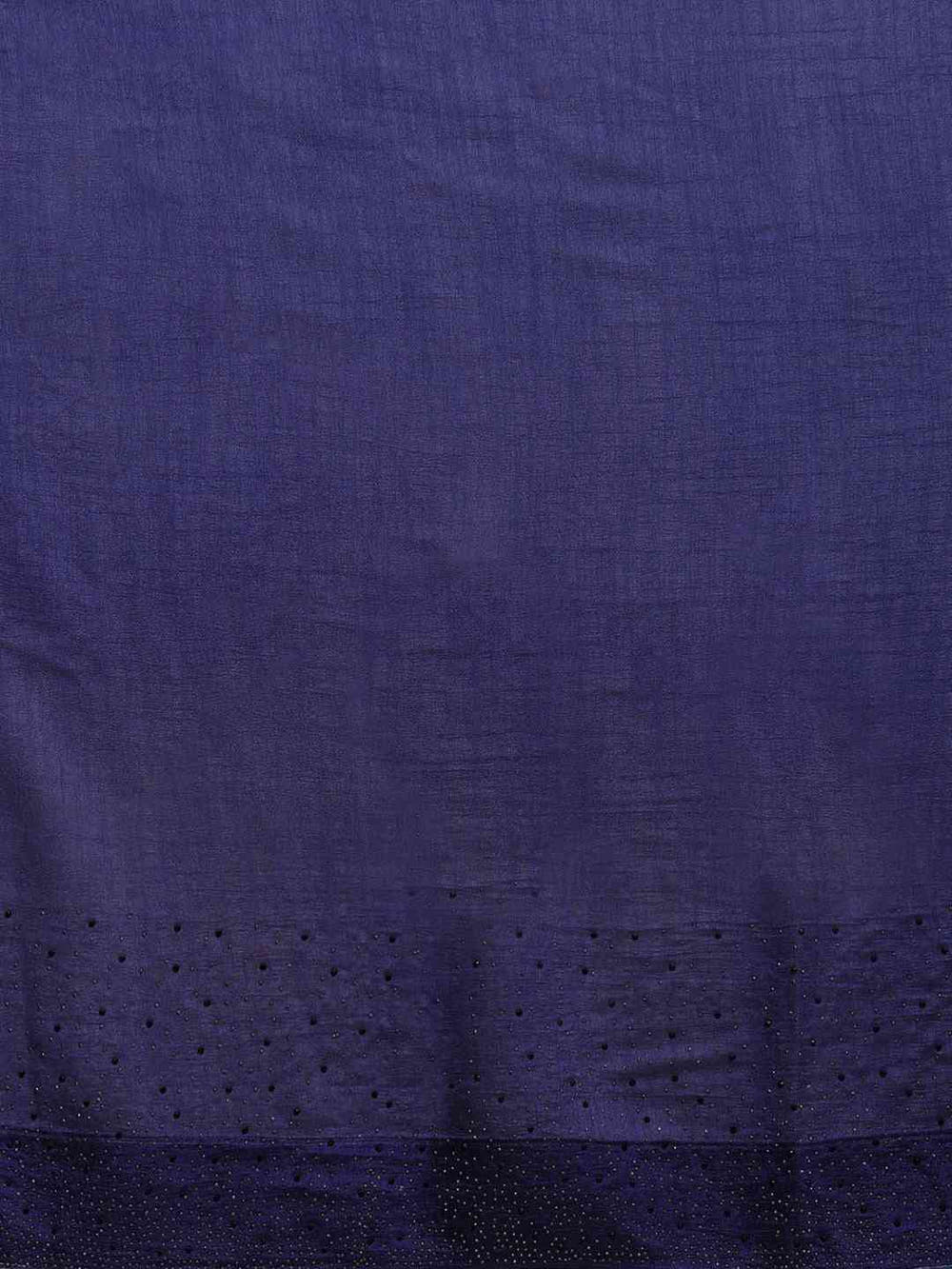 Stylish Navy Colour Solid Print With Stones Work Saree