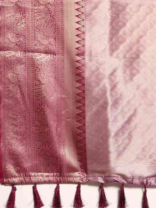 Designer Kanchi Zari Border Leheriya Purple Party Wear Saree