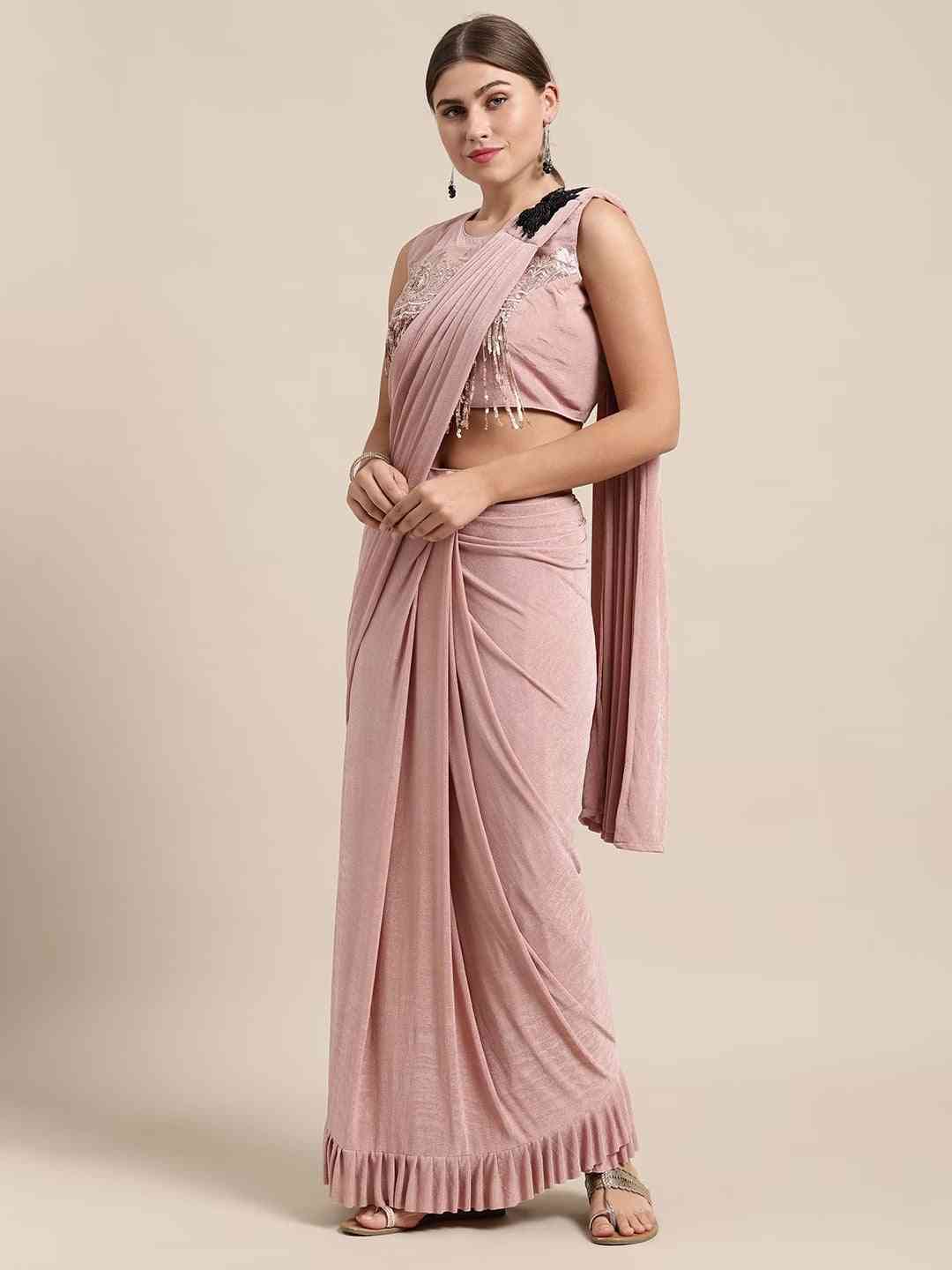 Stylish Viscose Rayon Muvel Colour Solid Saree Party Wear Saree
