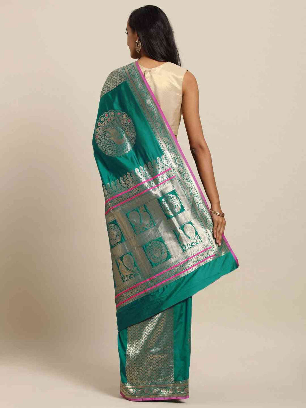 Banarasi Rama Colour Silk Woven Design Saree