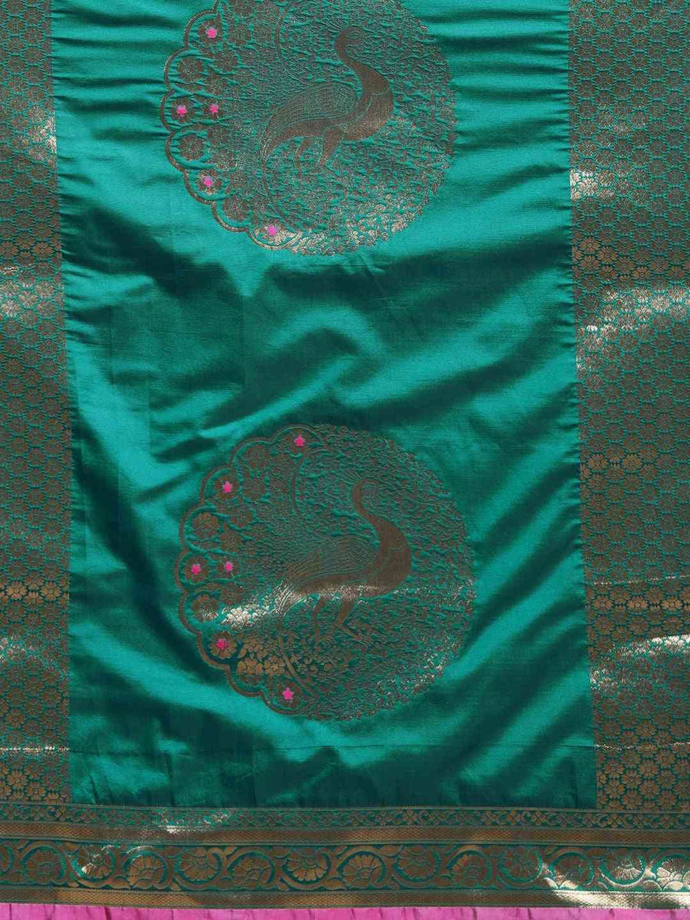 Banarasi Rama Colour Silk Woven Design Saree