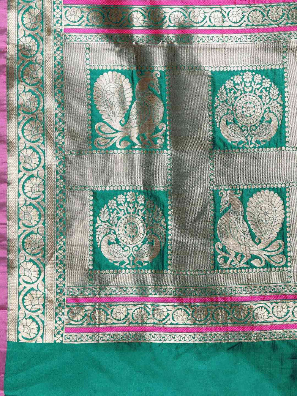 Banarasi Rama Colour Silk Woven Design Saree