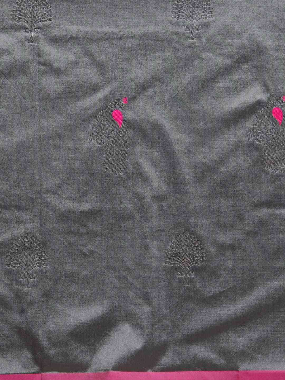 Beayutiful Kanjivaram Grey Colour Silk Blend Woven Design Saree