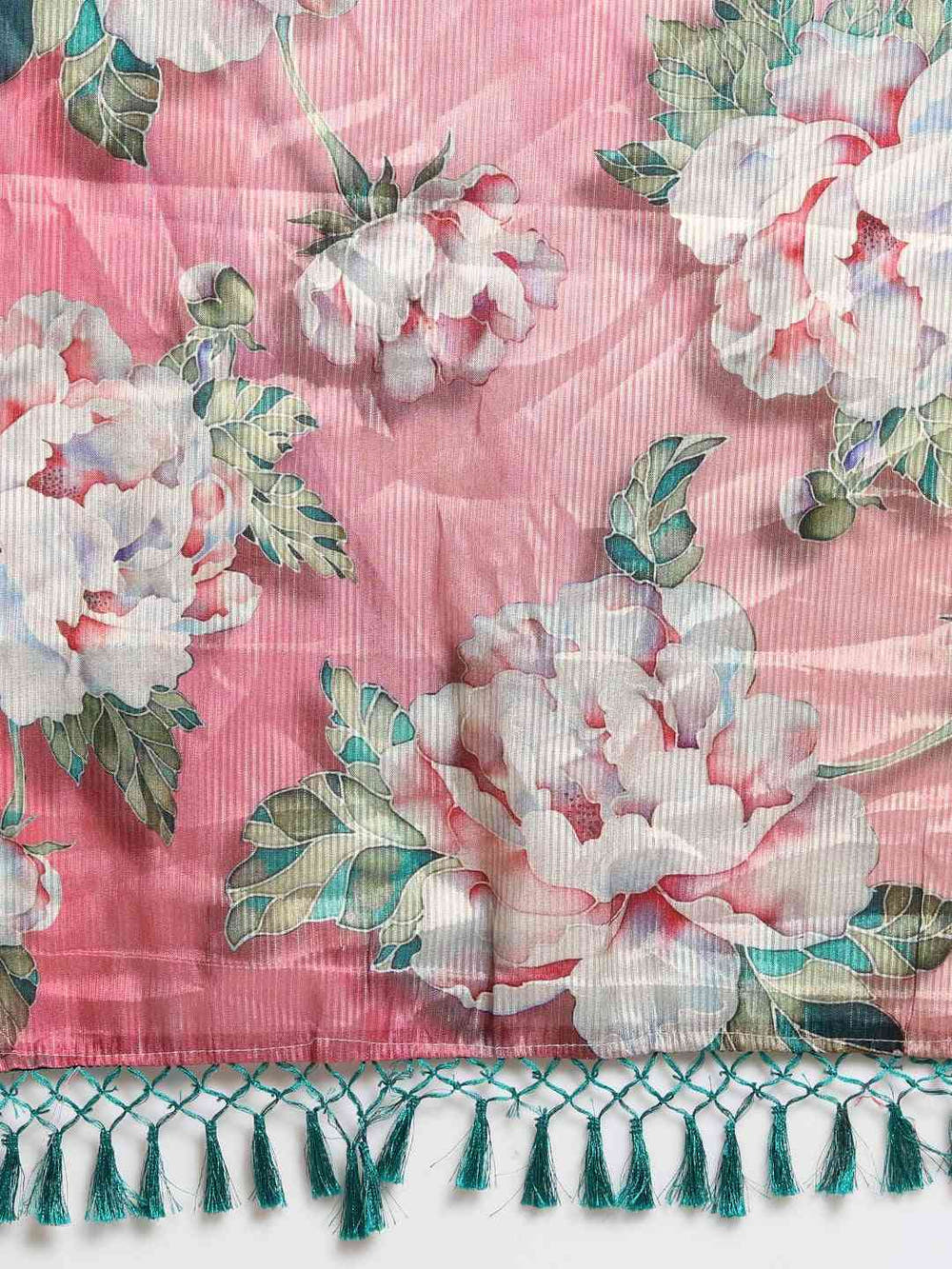 Maheshwari Floral Printed Saree With Zari Border