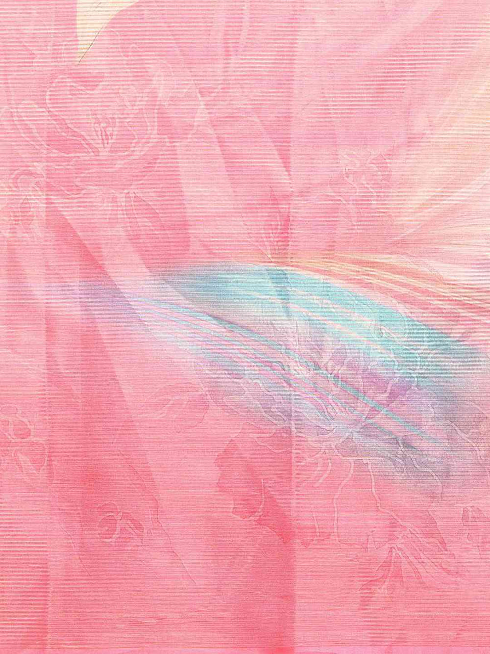 Maheshwari Floral Pink Colour Printed Saree With Zari Border