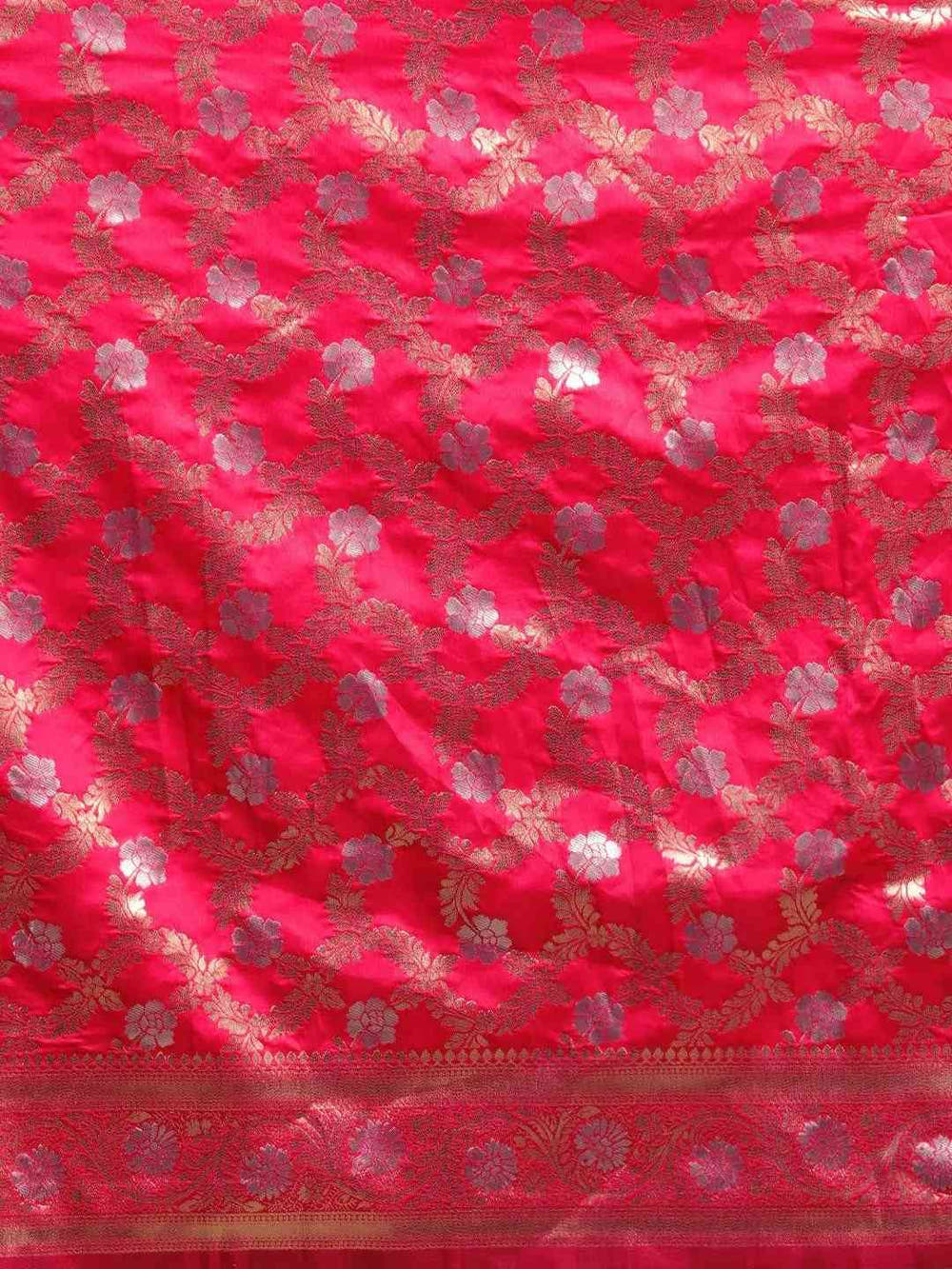 Pink Colour Pure Banarasi Silk Zari Woven Design Saree
