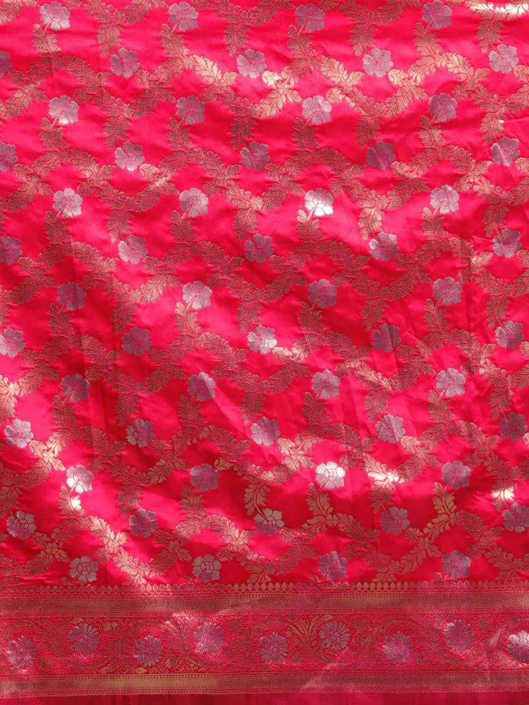 Pink Colour Pure Banarasi Silk Zari Woven Design Saree