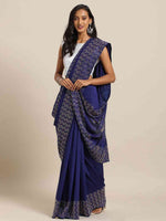 Latest Navy Colour Poly Silk Saree