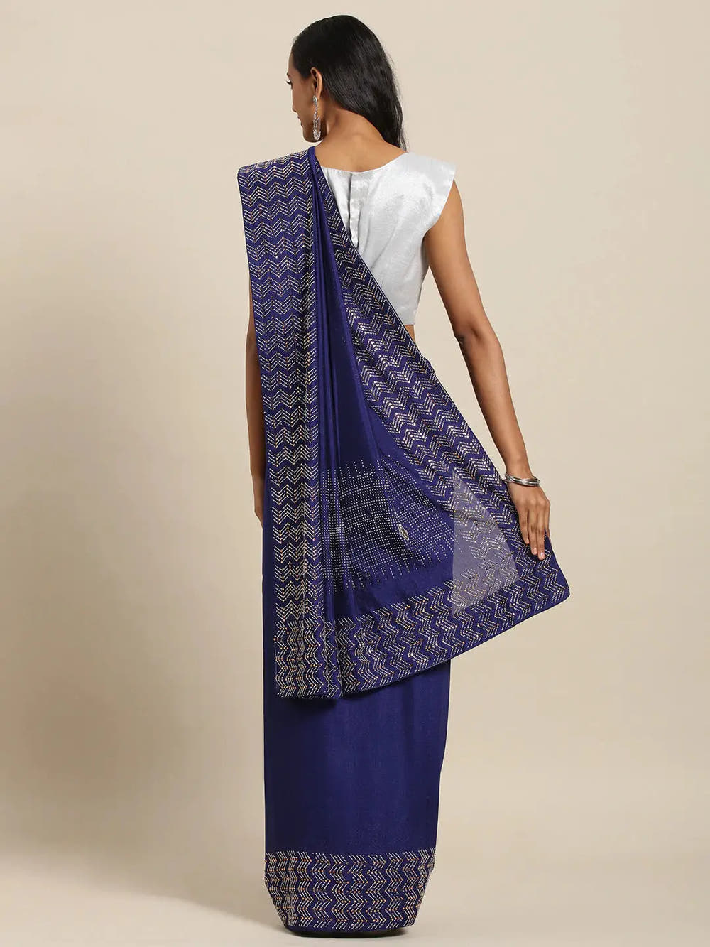 Latest Navy Colour Poly Silk Saree