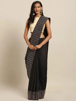 Latest Black Colour Poly Silk Saree